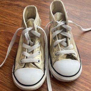 Toddler converse high tops gold